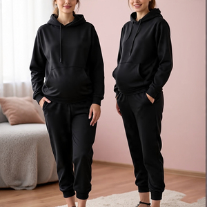 Survêtement de maternité surdimensionné pour femmes, survêtement de grossesse, jogging lourd, 100% coton, survêtements de maternité pour femmes - Product Image 6
