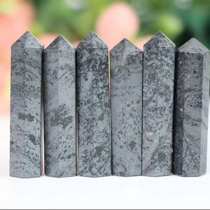 Vente en gros de pierres précieuses polies artisanales de qualité supérieure, hématite, pointe de tour en forme de crayon, propriétés métaphysiques, objets de collection d'art, mariage - Product Image 1