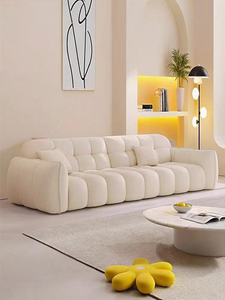 Cloud Comfort <b>Sofa</b> with Durable Larch Wood Structure, 40D High Rebound <b>Foam</b> Cushion, Premium Doll Cotton & Feather Filling - Product Image 1