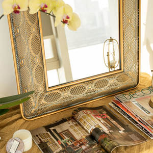 กระจกติดผนังสำหรับบ้านและสำนักงานทำมือคุณภาพสูงดีไซน์2025ทรงสี่เหลี่ยมผืนผ้า - Product Image 2