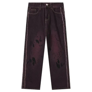 กางเกงยีนส์ทรงหลวมสำหรับผู้หญิงกางเกงยีนส์ขาสั้นโอเวอร์ไซส์ขายาว - Product Image 6