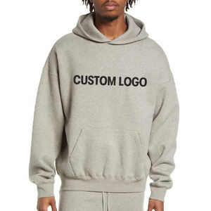 Sweat à capuche personnalisé surdimensionné de luxe en molleton unisexe épais brodé avec fermeture éclair pour homme style streetwear - Product Image 4