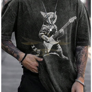 T-shirt vintage homme de haute qualité T-shirt vintage meilleure vente pour homme T-shirt vintage couleur unie pour adulte - Product Image 4