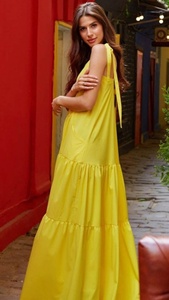 2024 gran oferta verano nuevo estilo de calidad Premium Casual impreso cuello en V vestido para mujer personalizado al por mayor lavable y de moda - Product Image 2