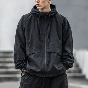 Veste coupe-vent à col rabattu pour homme, veste de pluie imperméable pour homme, style lettreman - Product Image 2