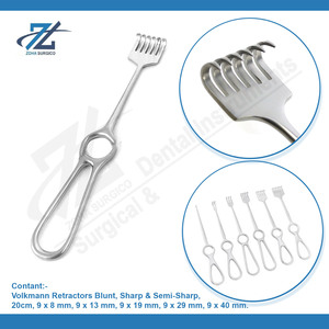 9x13mm 20.0 cm Rétracteurs Volkmann en acier inoxydable Instruments chirurgicaux dentaires à puissance manuelle fabriqués au Pakistan - Product Image 4