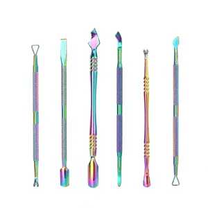 Stainless Steel Dual-End <b>Nail</b> Cuticle Pusher Set Reusable Manicure <b>Tool</b> Kit Double Head Design - Product Image 2