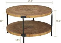 Nouvelle Arrivée Table Basse Portable à Hauteur Réglable pour Salon, Design Moderne, Plateau en Bois Rustique, Piétement Métallique, Rangement en Marbre et Pierre