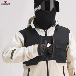 แจ็กเก็ตสกีสำหรับผู้ชายกันน้ำกันลมพิมพ์ลายมีซิปขนาดพิเศษ - Product Image 4