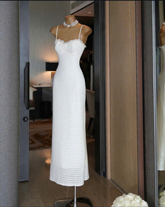 Robe vietnamienne de haute qualité pour femmes robe blanche à épaules dénudées personnalisée OEM/ODM fabriquée au Vietnam - Product Image 5