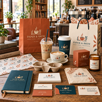 Fournitures pour librairies et cafés de la marque AT PACK avec gobelets personnalisés, sacs en papier, gobelets en plastique et solutions d'emballage à emporter