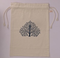 Sac à chaussures en coton 100% imprimé Tea Tree, lavé et dessiné à la main, 120g, modèle INF10 STUDIO-N