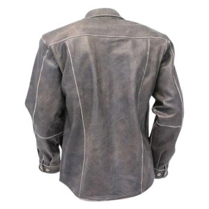 High Quality OEM Service Waterproof Breathable Anti-UV Spring <b>Men</b> Leather <b>Shirts</b> Full Sleeve Customized Color Logo Latest Design - Product Image 6