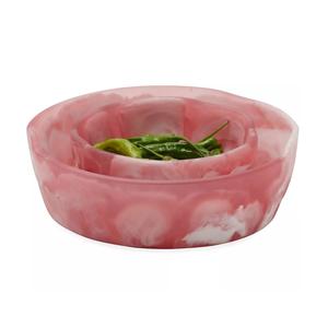 Bol décoratif en résine écologique fabriqué à la main Texture de marbre brillant Design élégant pour les collations de fête Fruits Salon - Product Image 1