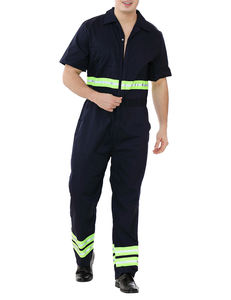 Ropa DE TRABAJO reflectante de algodón 100% para hombre, bata de visibilidad mejorada, manga corta, ropa de trabajo de alta visibilidad en general - Product Image 3