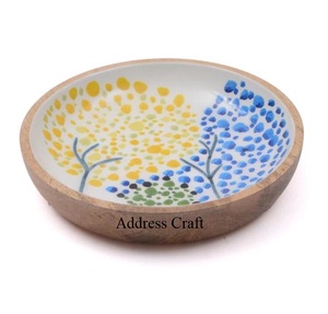 Nuevo Estilo Tazón de Frutas Hecho a Mano, Tazón de Ensalada de Madera con Calcomanía Esmaltada, Artículos para el Hogar, Vajilla, Accesorios de Mesa, Decoración para Bodas, Tazón para Servir - Product Image 5