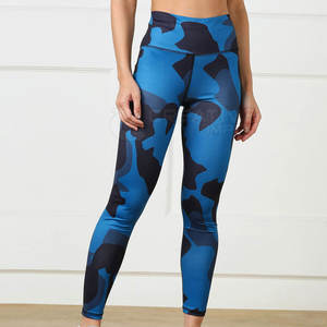 Legging de yoga taille haute pour femmes, pantalon en spandex sans couture, fermeture à la taille élastique à motif imprimé, fabriqué au Pakistan, vente en gros à la mode - Product Image 2