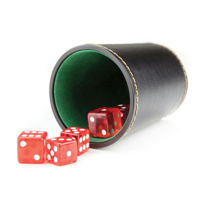 ถ้วยเชคเกอร์ลูกเต๋าหนังแท้สำหรับเล่นกีฬาในร่มออกแบบโลโก้ได้ตามต้องการ - Product Image 5