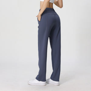 กางเกงวอร์มเอวสูงขาตรงของผู้หญิงกางเกงเลานจ์ทันสมัย - Product Image 4