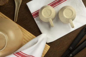 Juego de 12 paños de limpieza de cocina de algodón reciclado con patrón de rayas cuadradas tejidas para uso doméstico - Product Image 4