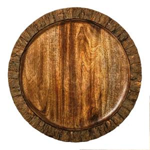 Borde de corteza Plato de madera Efecto de madera grande Corteza Producto de Venta caliente Cuenco decorativo de madera de mango con corteza de árbol Hecho EN LA India - Product Image 6
