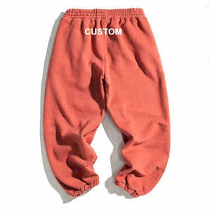 Vente en gros Pantalon de survêtement unisexe en coton vierge pour hommes, ample et épais, ample, élastique, en éponge française, grande taille, avec poches empilées - Product Image 4