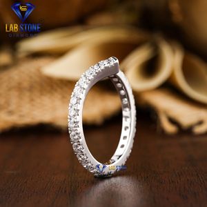 1.23 TDW แหวนเพชรกลมสีทอง18K สีขาวทอง BYPASS band ht/cvd Diamond Lab Stone - Product Image 4
