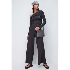 Pantalones Anchos de Mujer con Aspecto Texturizado, 100% Poliéster - Product Image 2