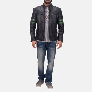Trendy Durable Men's Leather <b>Jackets</b> <b>Winter</b> Stand Collar Front Logo Wholesale High Quality Custom Made Outerwear Professional - Product Image 1