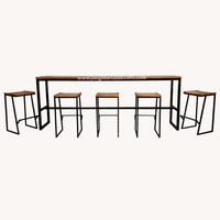 Ensemble table et tabouret de bar et chaise à hauteur de comptoir de pâtisserie moderne Mobilier industriel en bois et en métal pour restaurant et hôtel