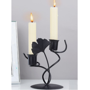 Bougeoir Design Floral noir fini métallique nouveaux accessoires d'éclairage à la maison bougeoir décoratif intérieur - Product Image 1