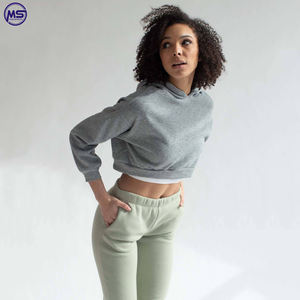 Venta al por mayor 2025 Mujeres Nuevo Diseño Color Sólido Personalizado Manga Completa Peso Ligero Mujeres Crop Top Hoodies - Product Image 3