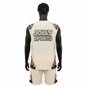 Ensemble de t-shirt sans manches pour homme, 180 GSM, polyester respirant, panneau de flamme, logo par transfert thermique, ensemble de t-shirt sans manches et de short pour homme - Product Image 2