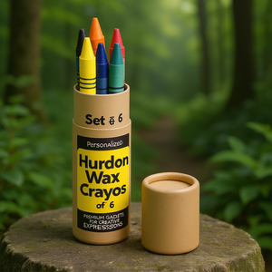 Juego de 6 Crayones de Cera Huron Personalizados, Gadgets Premium para Expresiones Creativas - Product Image 3
