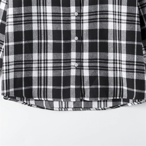 Camisas de hombre OEM camisa a cuadros de algodón Casual doble bolsillo camisas de negocios primavera otoño personalizado manga larga franela OEM - Product Image 5