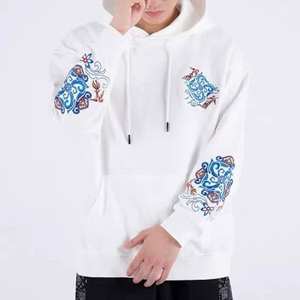 Sudadera con Capucha para Hombre, Blanca, con Diseño Gráfico, Forro de Felpa, Bordado 3D, Estilo Urbano - Product Image 6