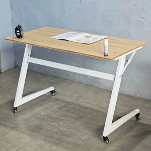 <b>Foldable</b> <b>Desk</b> with Z-Shaped Metal Legs and Plywood Top Assembled Features Storage-SPD68199 - Product Image 5