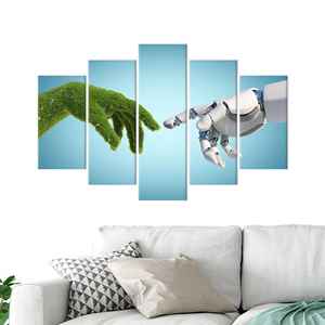 Arte de pared en lienzo impreso de La Creación de Adán de Miguel Ángel - Decoración moderna para el hogar, mezcla de 5 piezas: Lienzo para colgar en la pared - Product Image 1