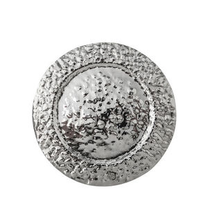 Assiette de présentation ronde, bord orné en relief, finition argentée, assiette de présentation, décoration de table de Noël, accessoire de vaisselle - Product Image 4