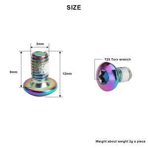 Rotor de frein à disque de vélo boulons Torx T25 M5x9mm vis de fixation de vélo de route en acier inoxydable accessoire de cyclisme coloré partie vtt - Product Image 4