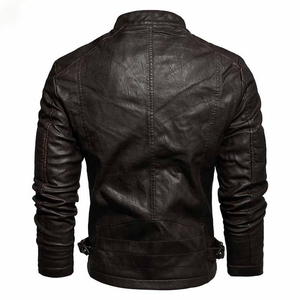 เสื้อแจ็คเก็ตหนังผู้ชาย แฟชั่นวินเทจ แต่งซิป หนังดิสเทรส - Product Image 5