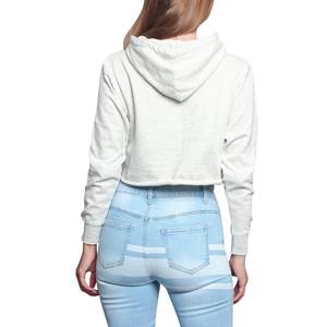 Wholesale Blank Cotton Hoodie <b>Ladies</b> GYM <b>Long</b> Sleeve Tracksuit Womens Crop <b>Tops</b> Hoodie Custom LOGO Cropped - Product Image 2