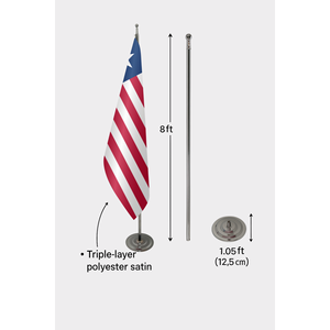 Custom 3x5ft Indoor Liberia Pennant <b>Flag</b> with Digital Printing Aluminum <b>Pole</b> Nylon and Plastic Material Custom Logo - Product Image 6