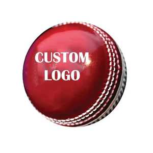 Bola dura de cuero duradero para Cricket y Match Play Bola planificada de color rojo blanco amarillo - Product Image 1