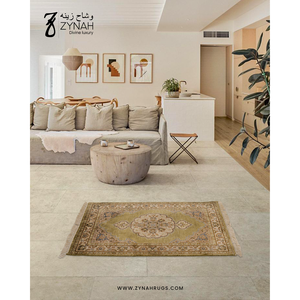 Zynah Silk PatPrayer <b>Mat</b> Washable Cushioned Anti-Slip Kilim Modern Persian Muslim Travel High Pile Floral Pattern Prayer <b>Mat</b> - Product Image 3