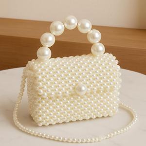 Perle ivoire perlée sac Hobo sac à main à la main | Sac à bandoulière élégant en perles | Sac à main de mariée de style vintage | - Product Image 5