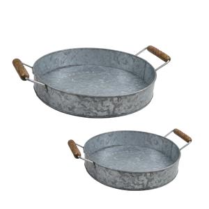 Irect-bandeja de servicio de comida rústica de 1 nivel, bandeja de metal galvanizado de alta calidad para decoración vintage de casa de campo - Product Image 5