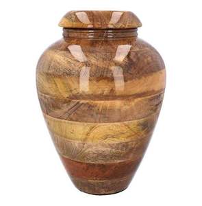 Urne en bois minimaliste avec forme compacte, marquages en bois naturel et finition mate douce pour une utilisation commémorative discrète - Product Image 1