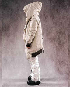 Service OEM Nouvelle veste aérienne légère pour hommes Cyberpunk Techwear Veste japonaise Streetwear longue à capuche en toile avec fermeture éclair - Product Image 3