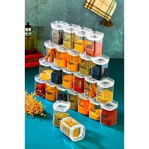 Contenitore in acrilico da 24 pezzi etichettato da 250 Ml-barattolo di spezie a tenuta stagna Premium